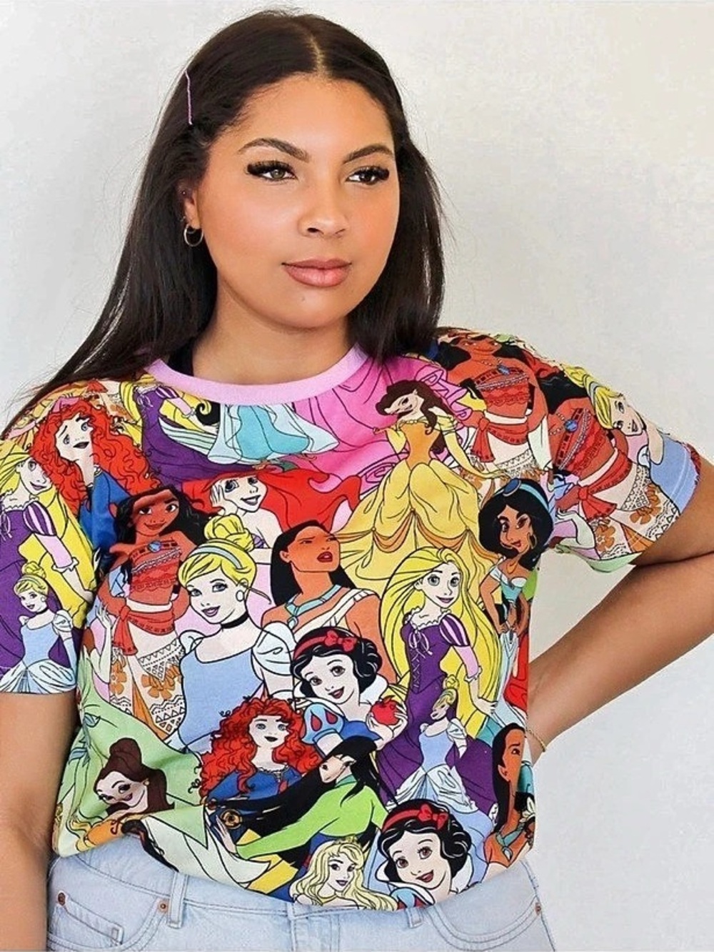 Disney Princess Short Sleeve Tee Multicolor Large Like New